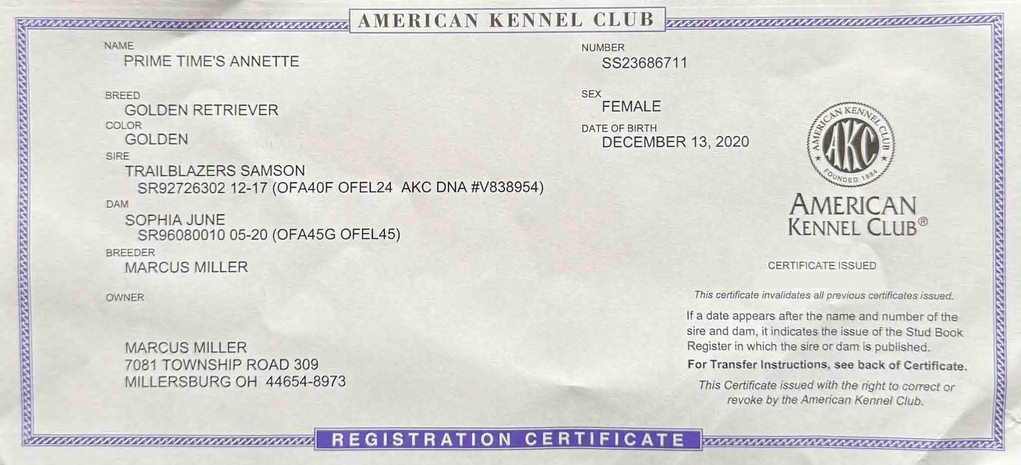 AKC document