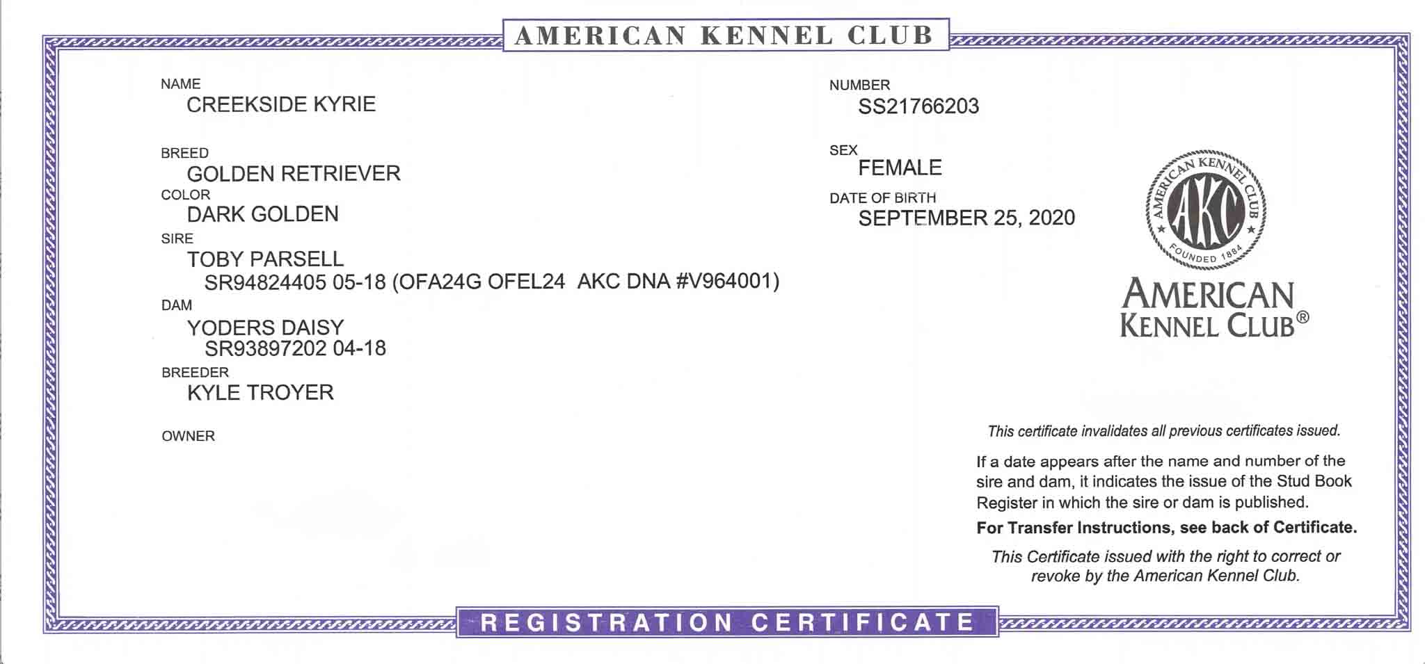 AKC document