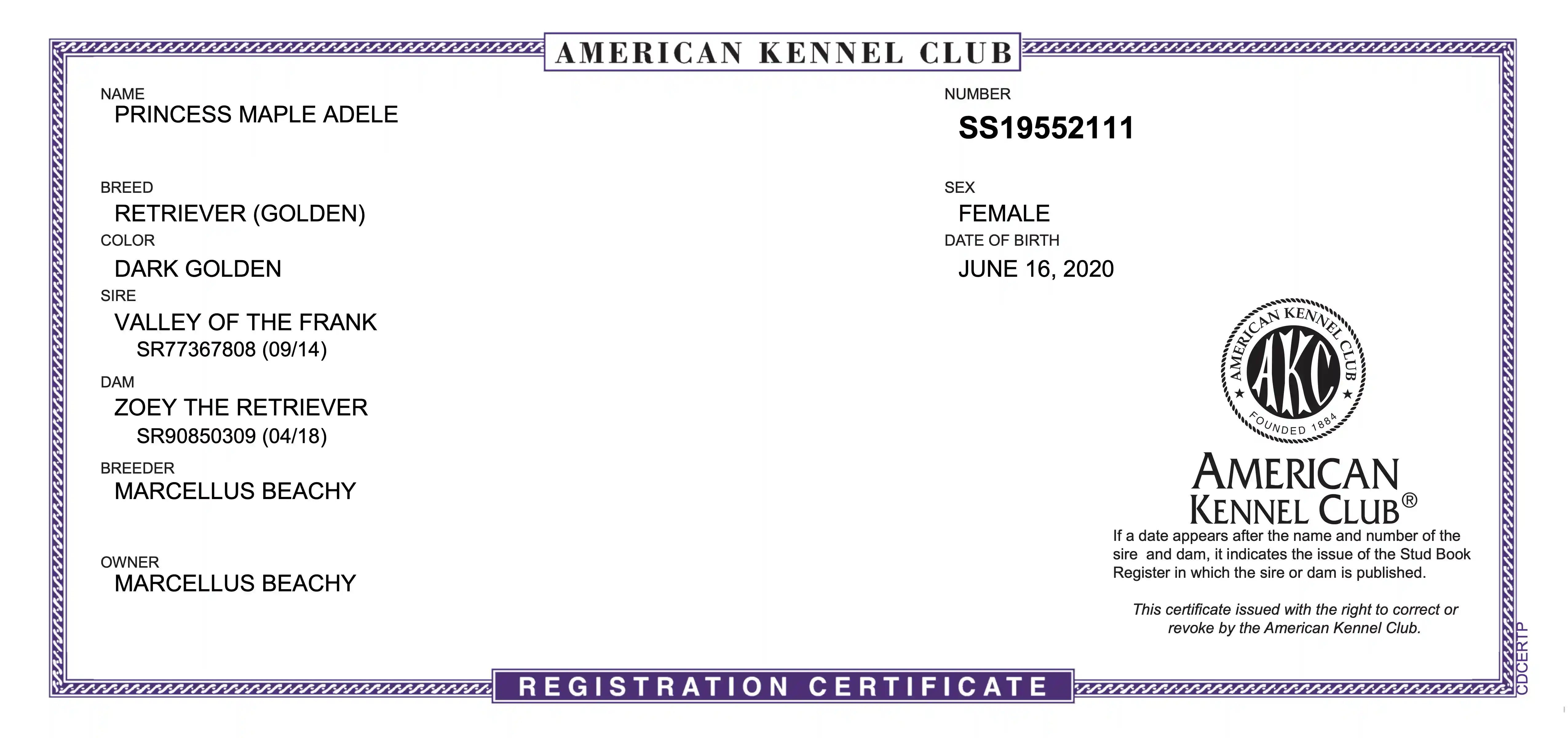 AKC document