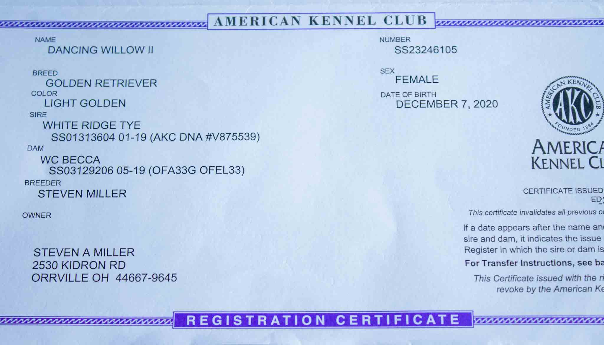 AKC document