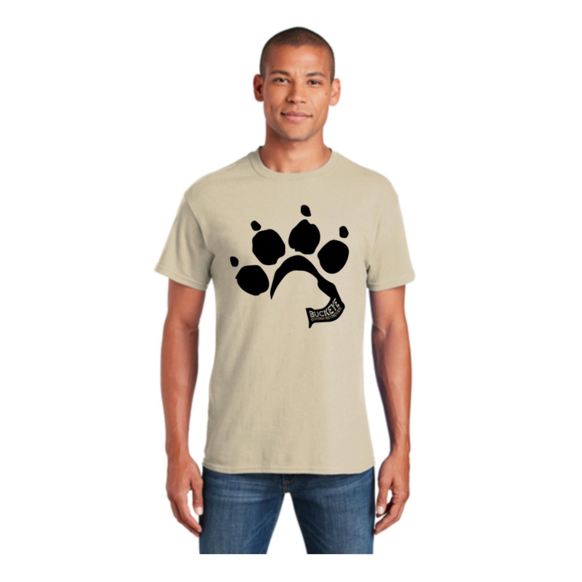 Buckeye Goldens PawPrint Tee in Sand