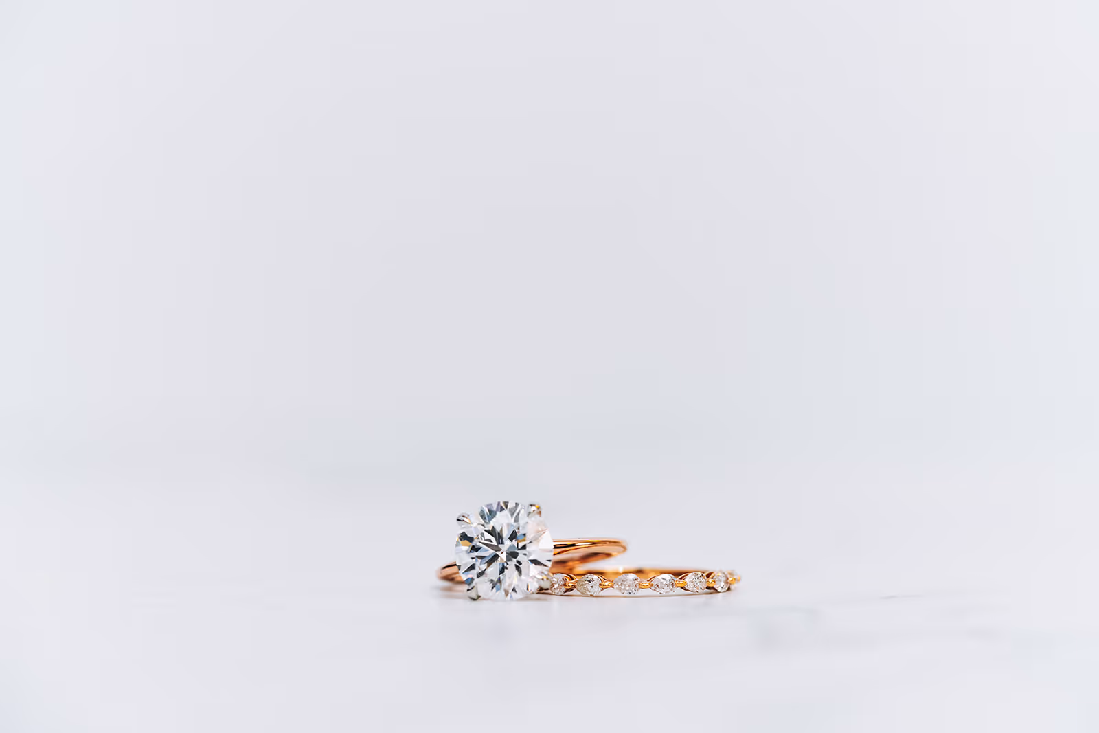 Round Solitaire Engagement Ring and Wedding Band