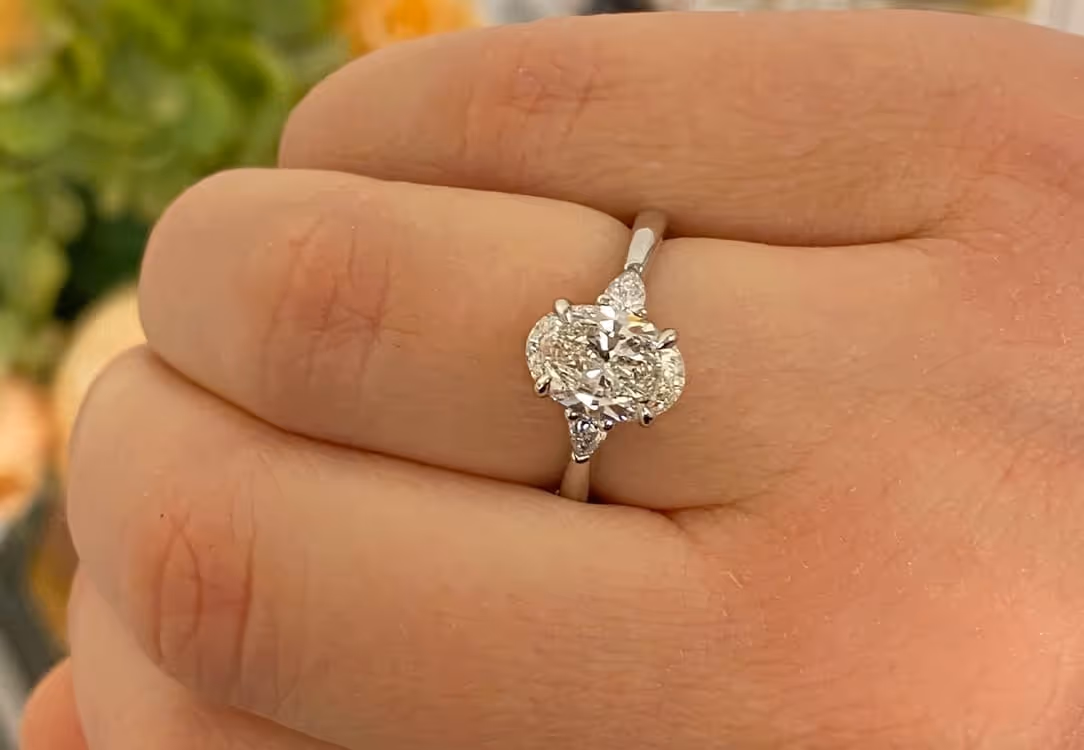 Antique Oval Diamond Engagement Ring
