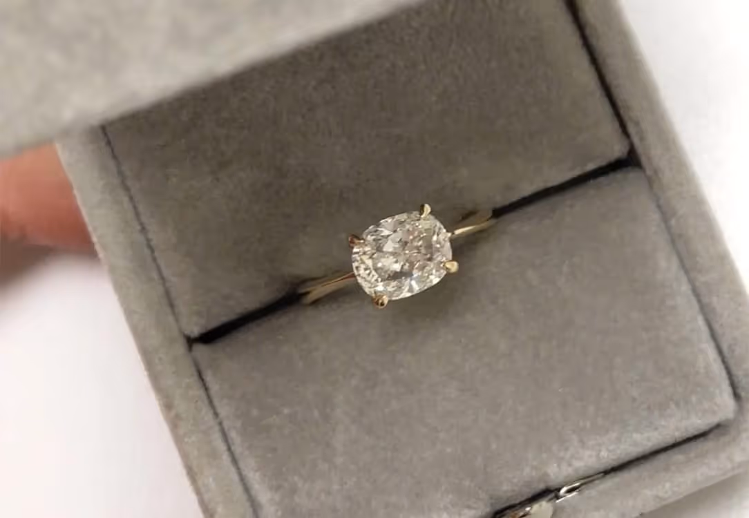 Horizontal Set Diamond Ring