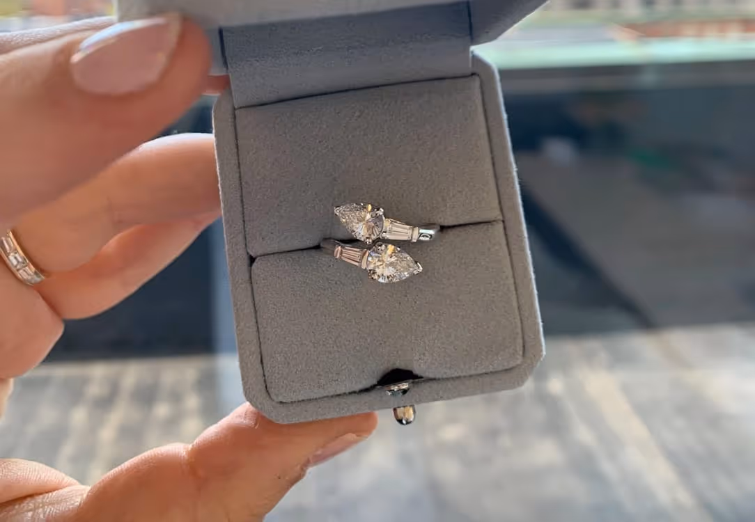 Unique Pear Cut Diamond Engagement Ring