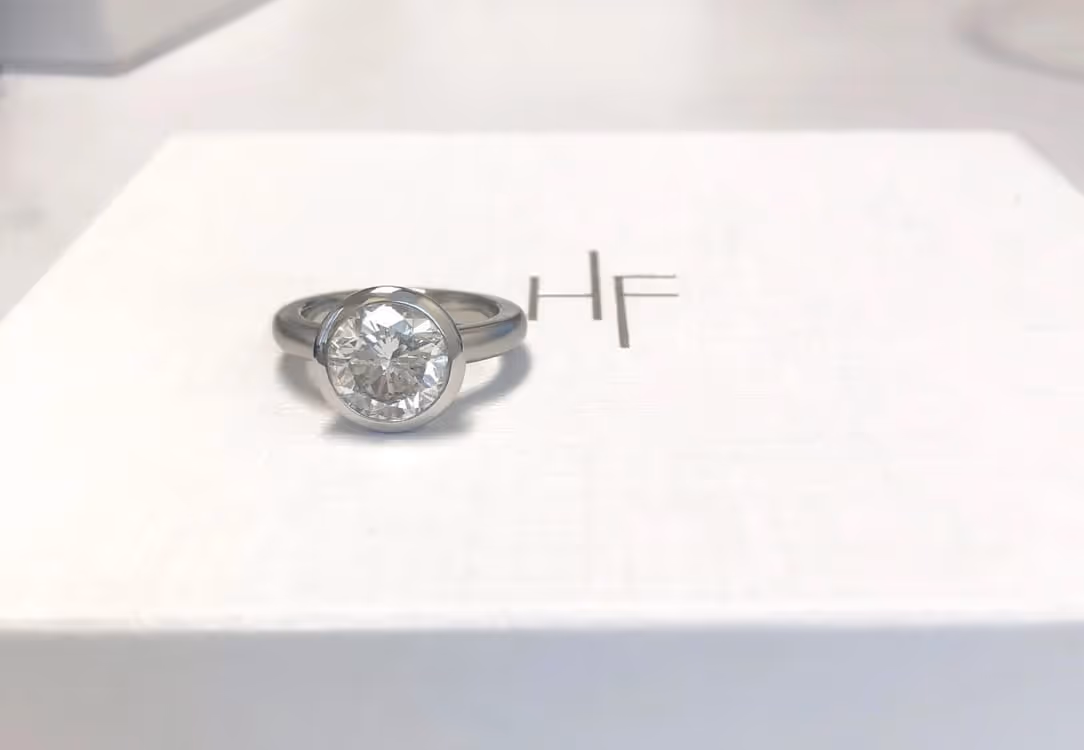 Round Diamond Ring in Bezel Setting