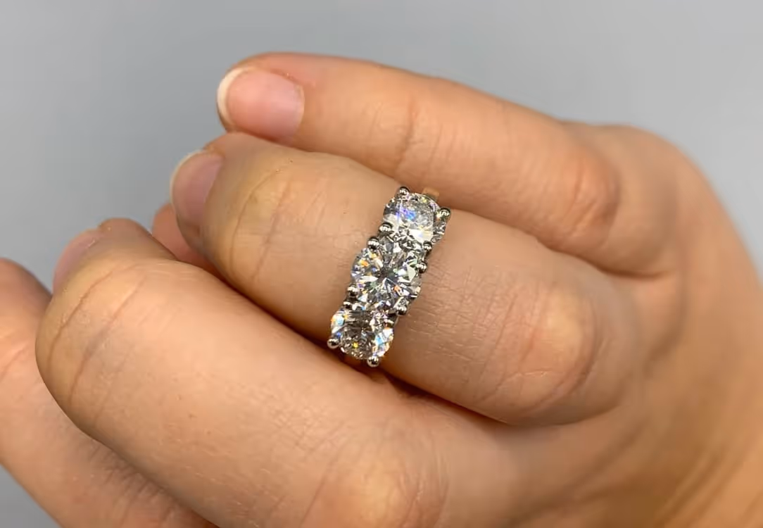 Three Diamond Engagement Ring