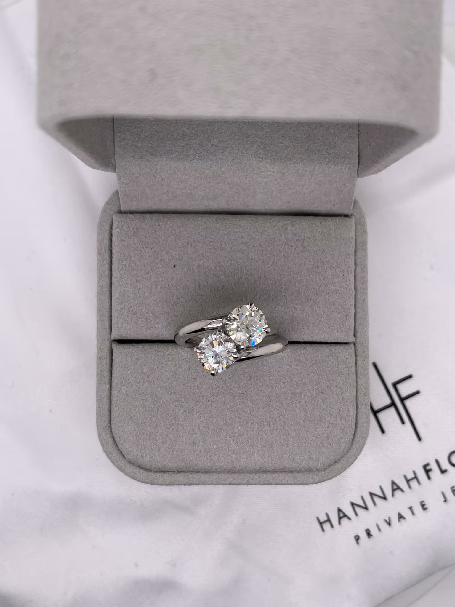 Unique Two Stone Diamond Engagement Ring