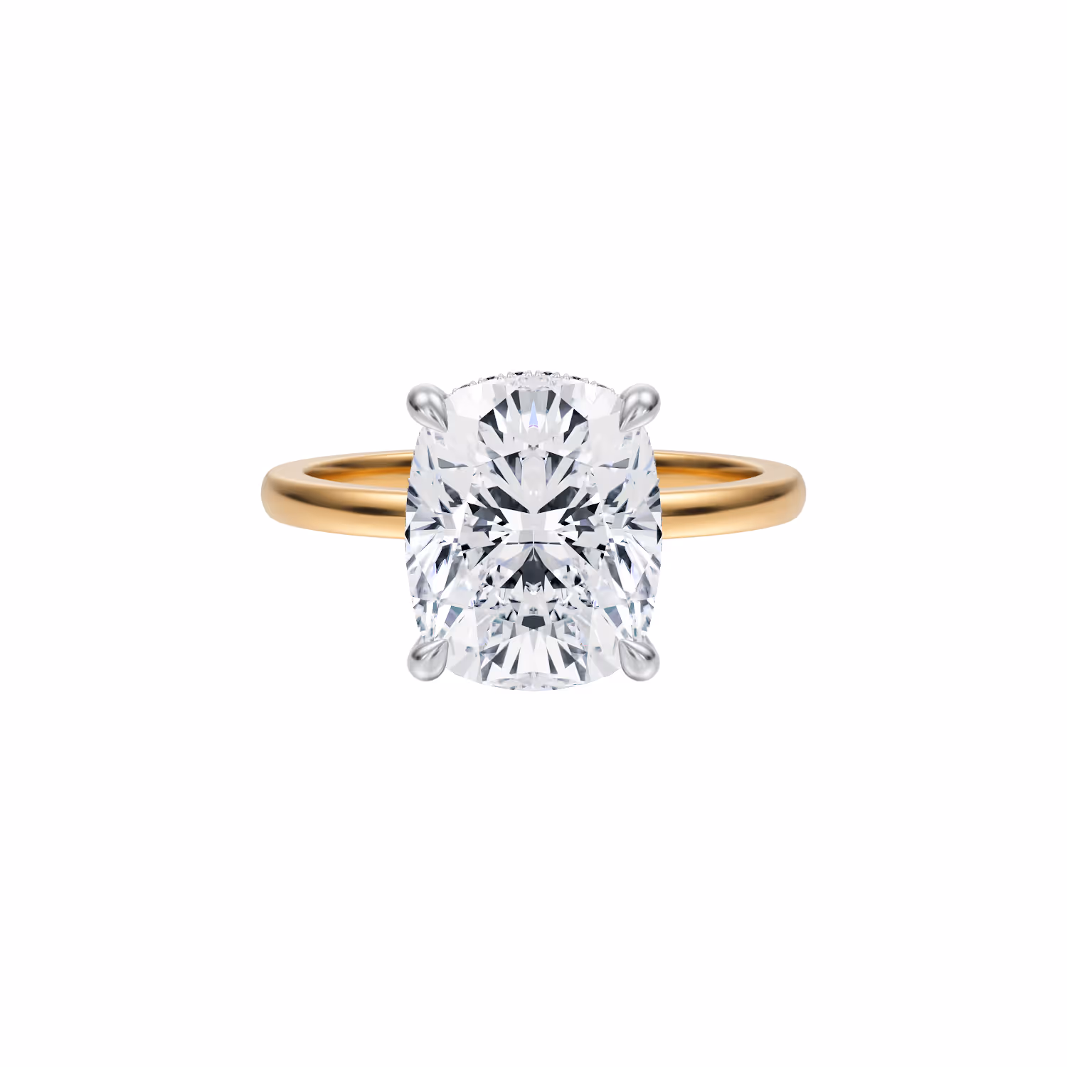 Cushion Cut Diamond with Hidden Halo