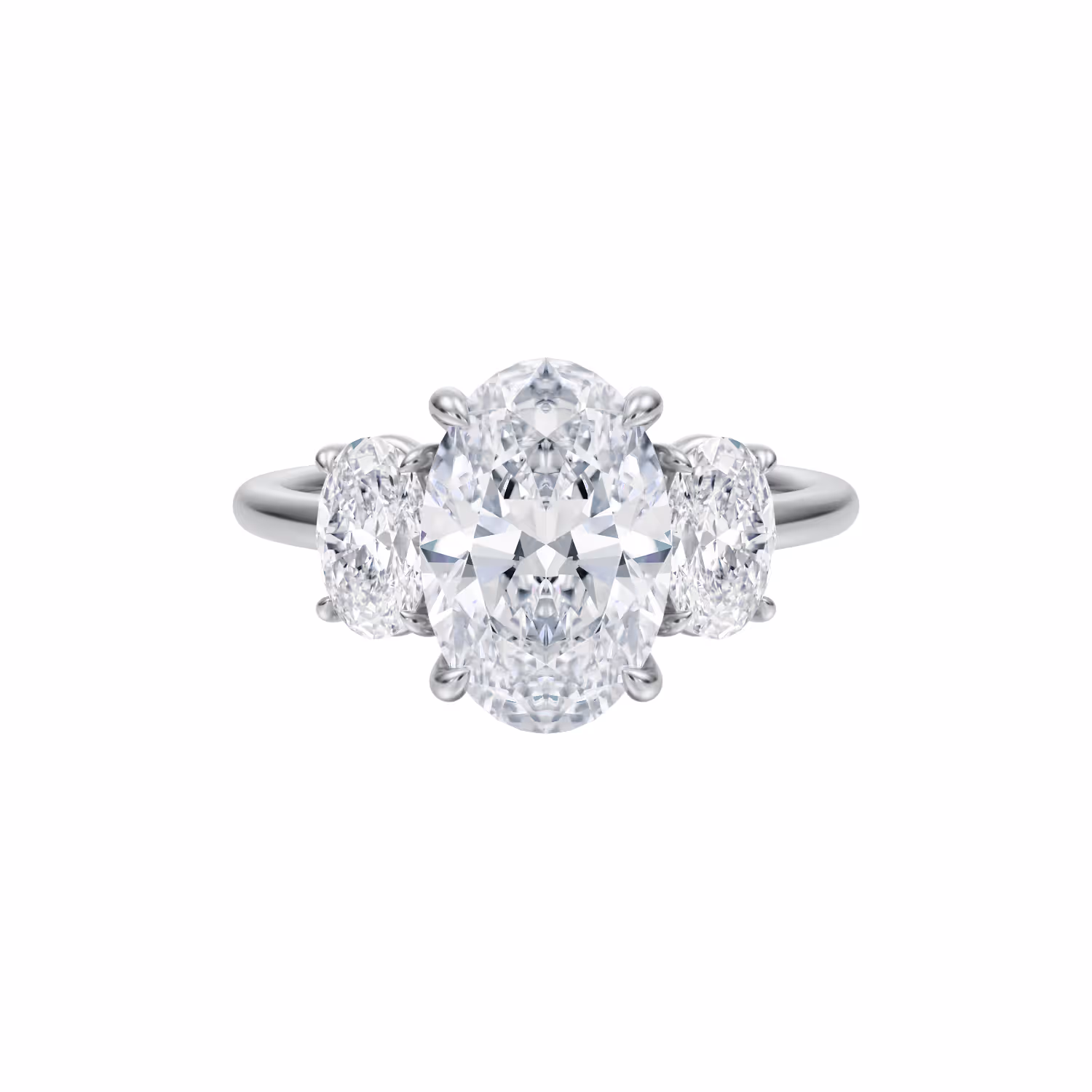 Three Stone Oval Engagement Ring