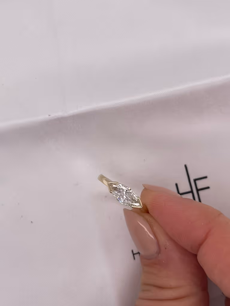 East to West Marquise Engagement Ring