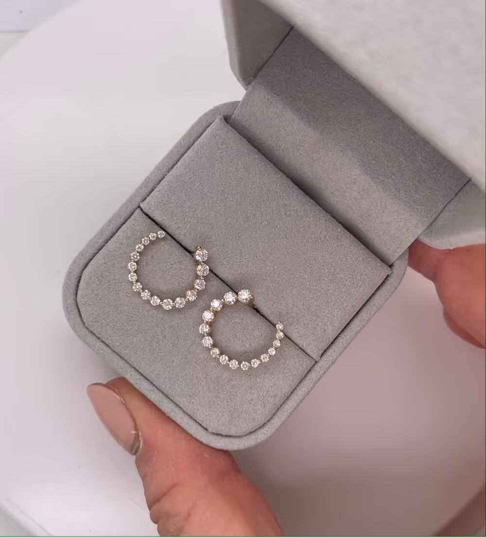 Small Graduated Diamond Earrings