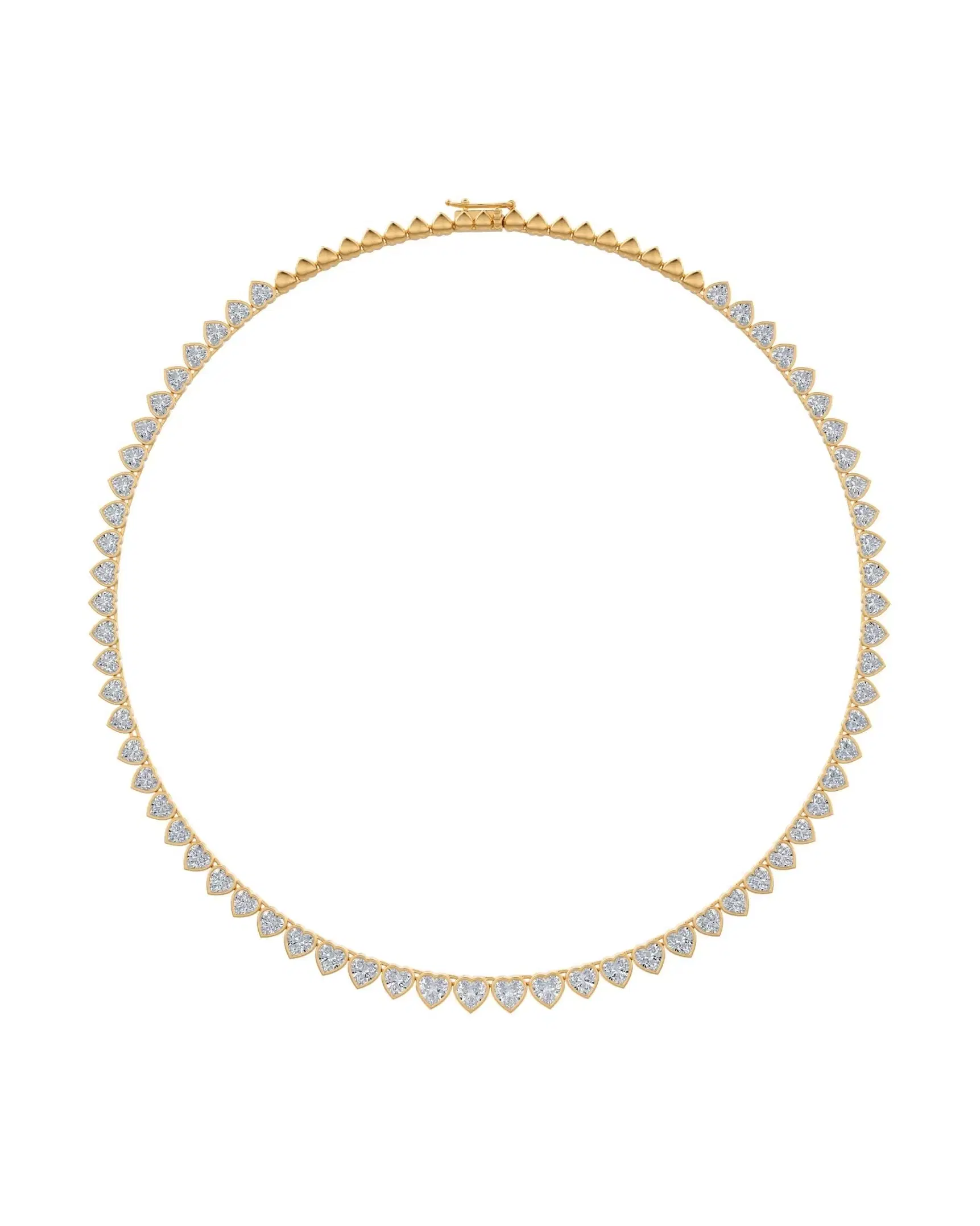 Bezel Set Heart Diamond Necklace