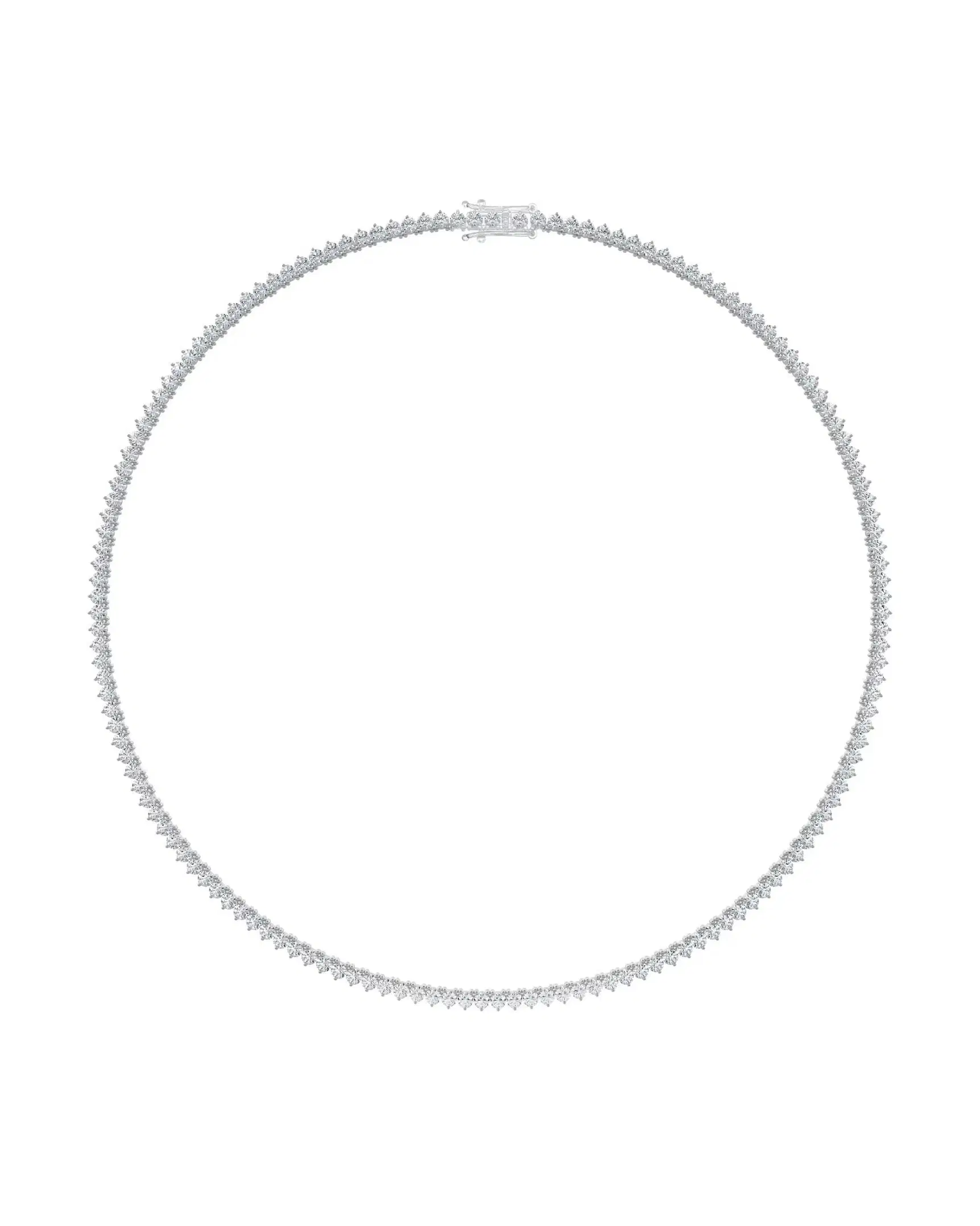 3 Prong Diamond Tennis Necklace