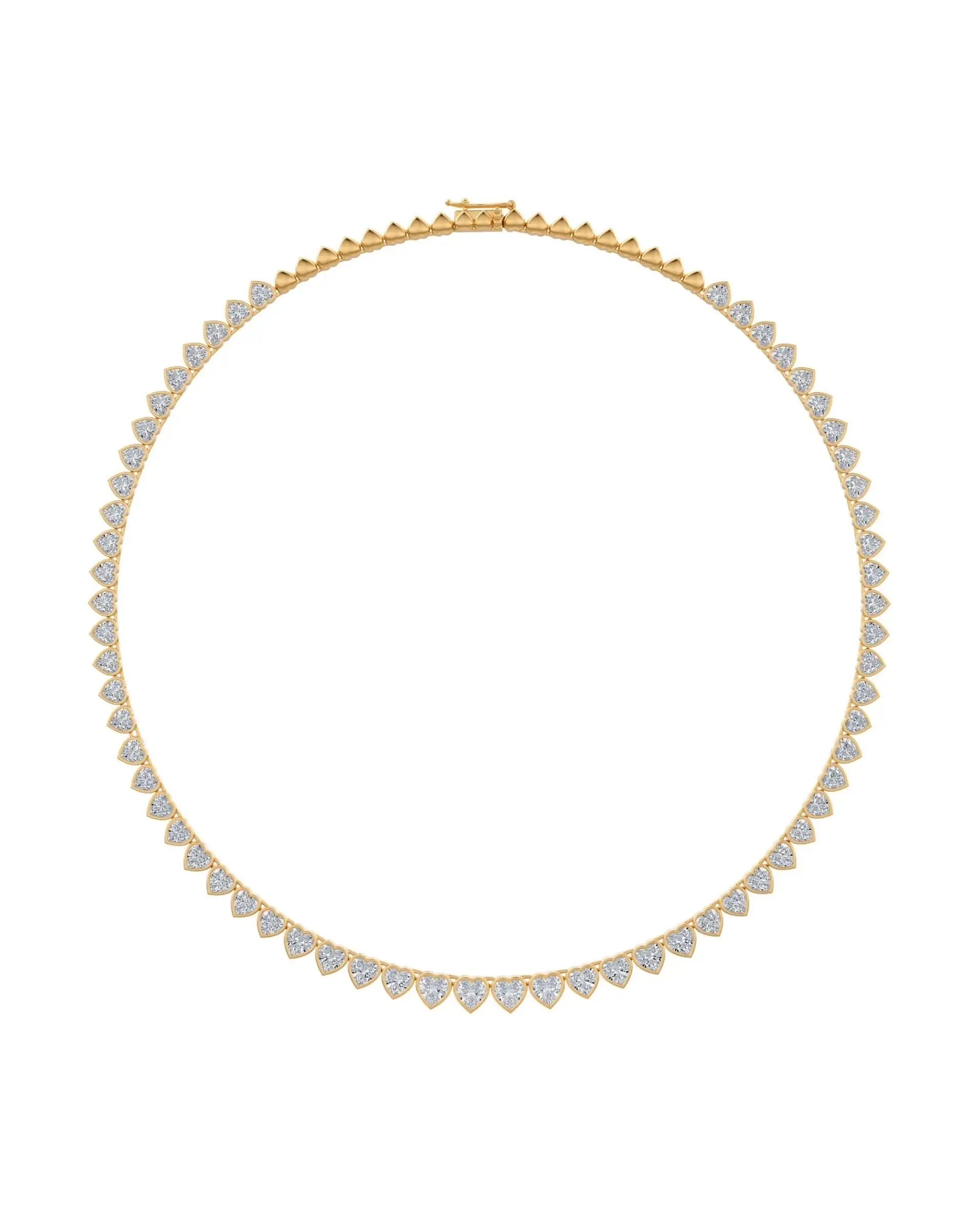Bezel Set Heart Diamond Necklace