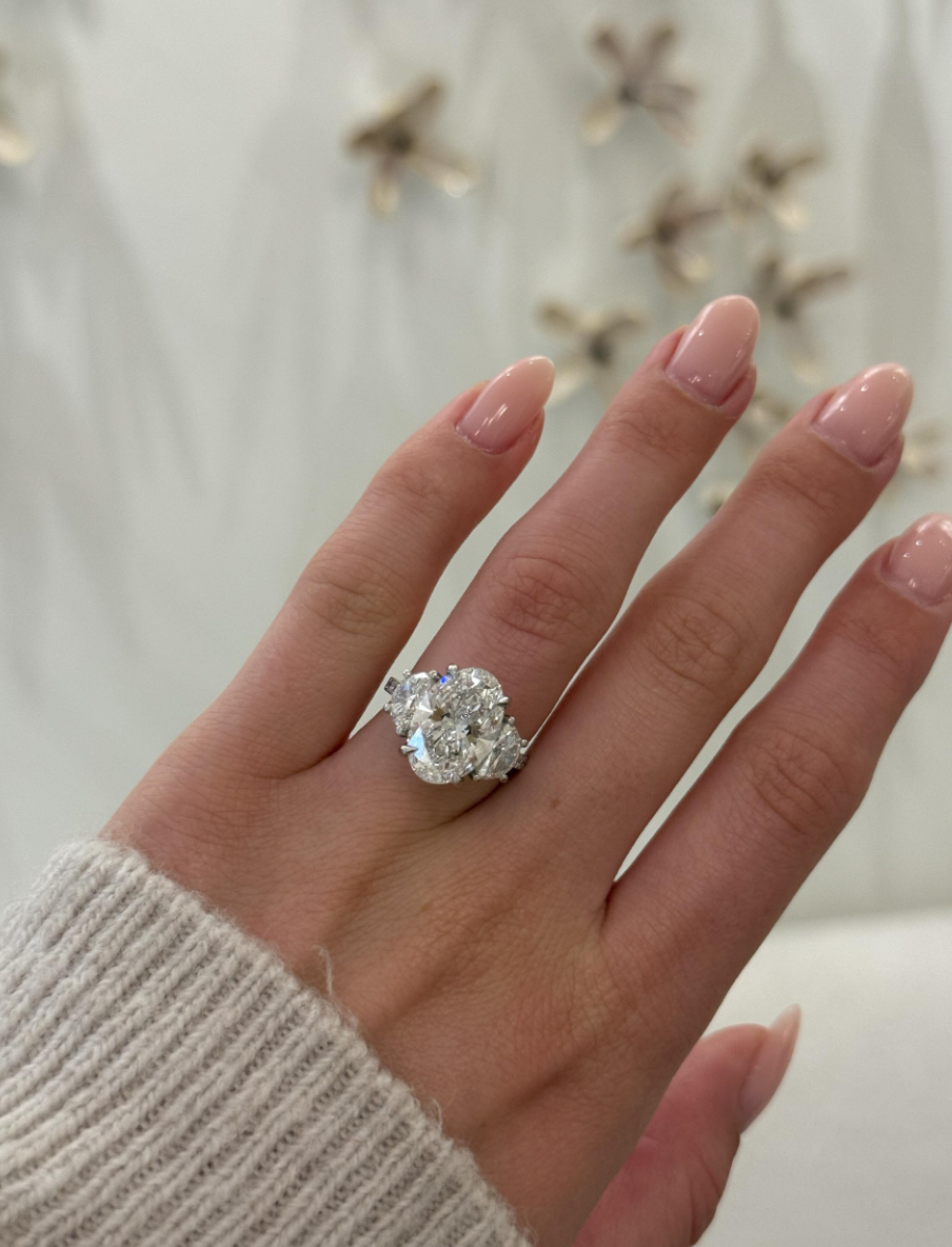 Three Stone Oval Engagement Ring
