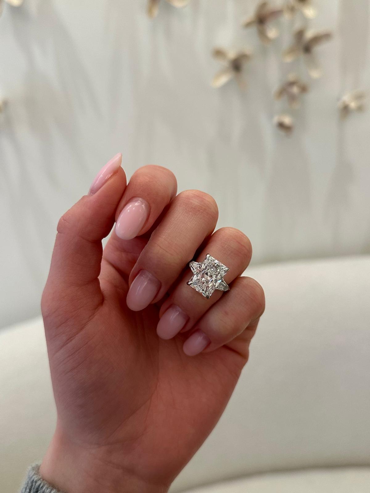 jewelry example Radiant Engagement Ring with Side Stones