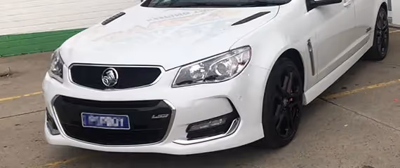 Photo of a Commodore after repair, restored to original condition.
