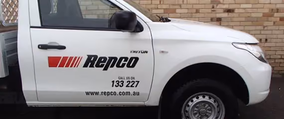 Image of a white Repco ute after repairs.