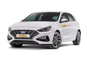 Clear, detailed image of a Hyundai i30, presented to highlight the car's sleek design and practical features.