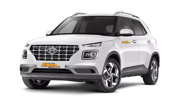 Detailed image of a Hyundai Venue car, depicted in a studio setting.