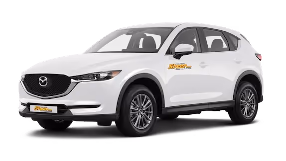 Image focusing on the sporty and compact design of the Mazda CX3.