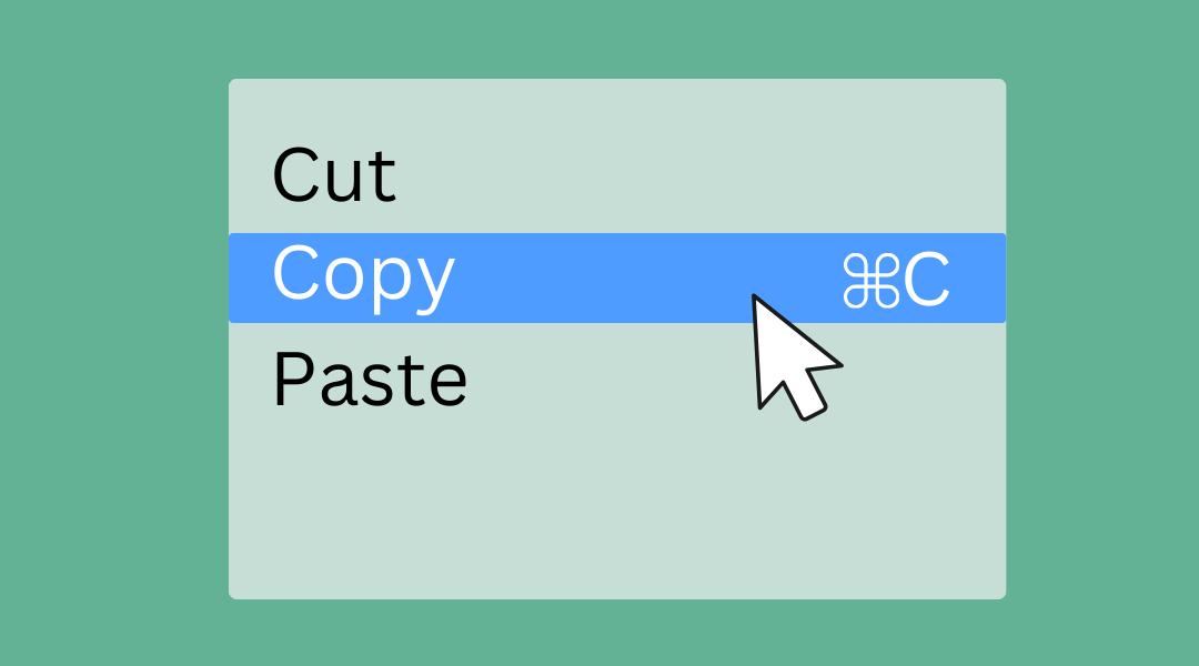 The right click menu from a Apple Mac