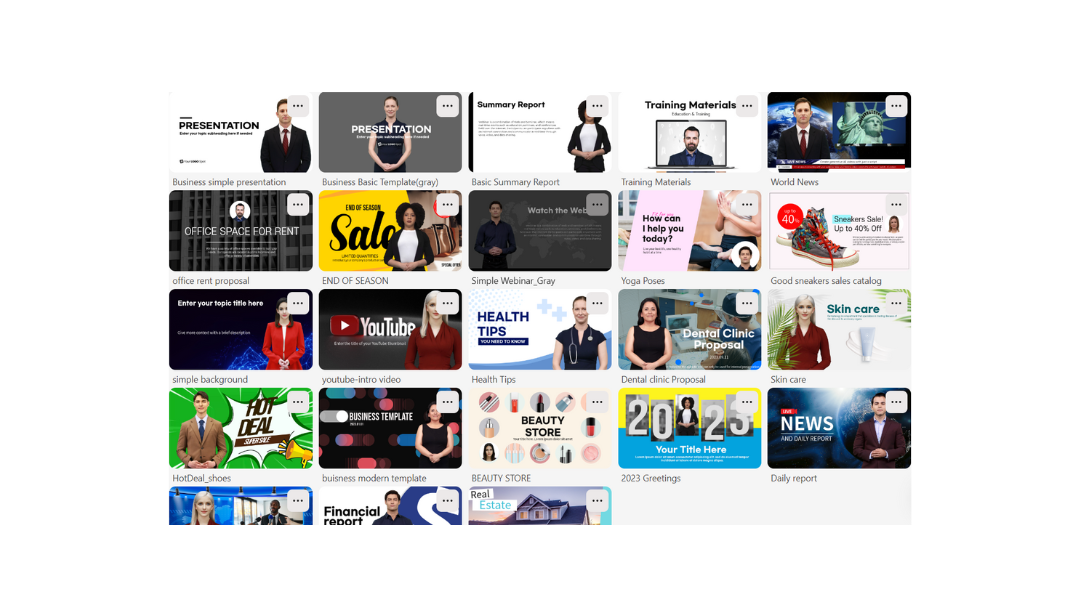 DeepBrain AI's AI Studio's AI video creation templates