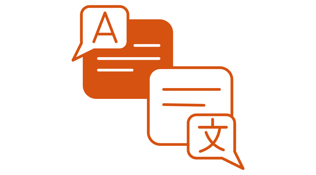 English being translated to a different language