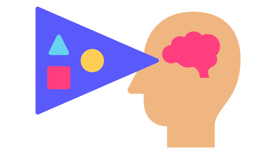 A person perceiving visual cues