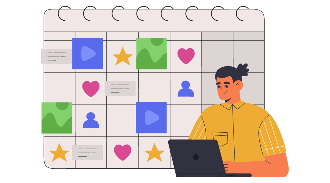 A man planning a content calendar