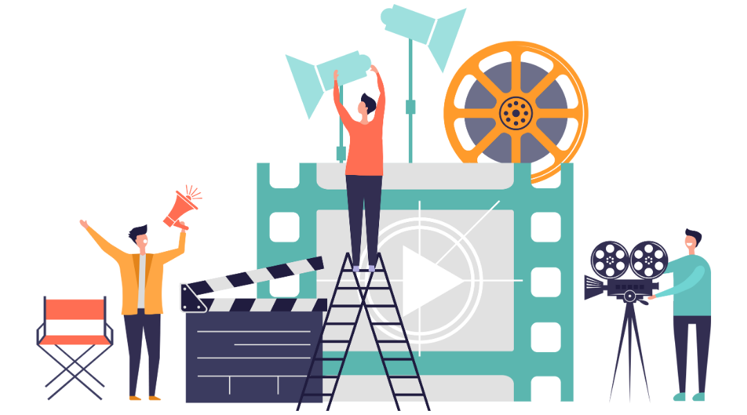 3 people filming something with video production equipment.