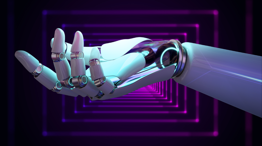 A robot hand reaching out