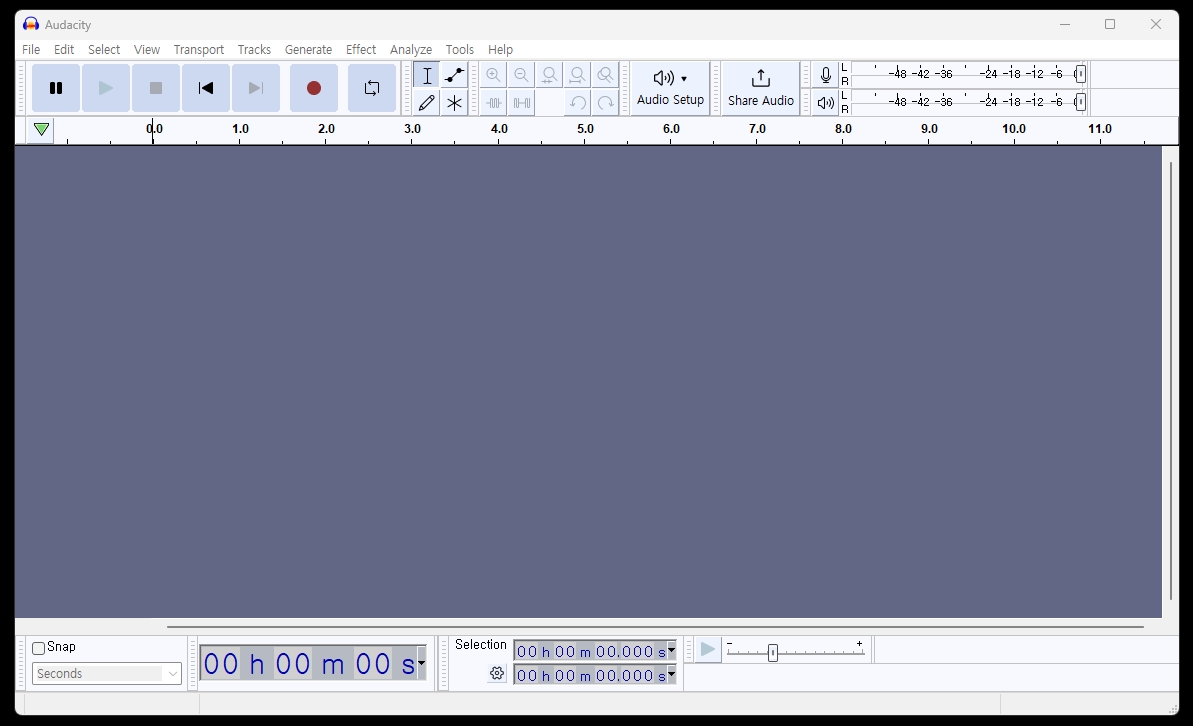 Captured image of Audacity programme.