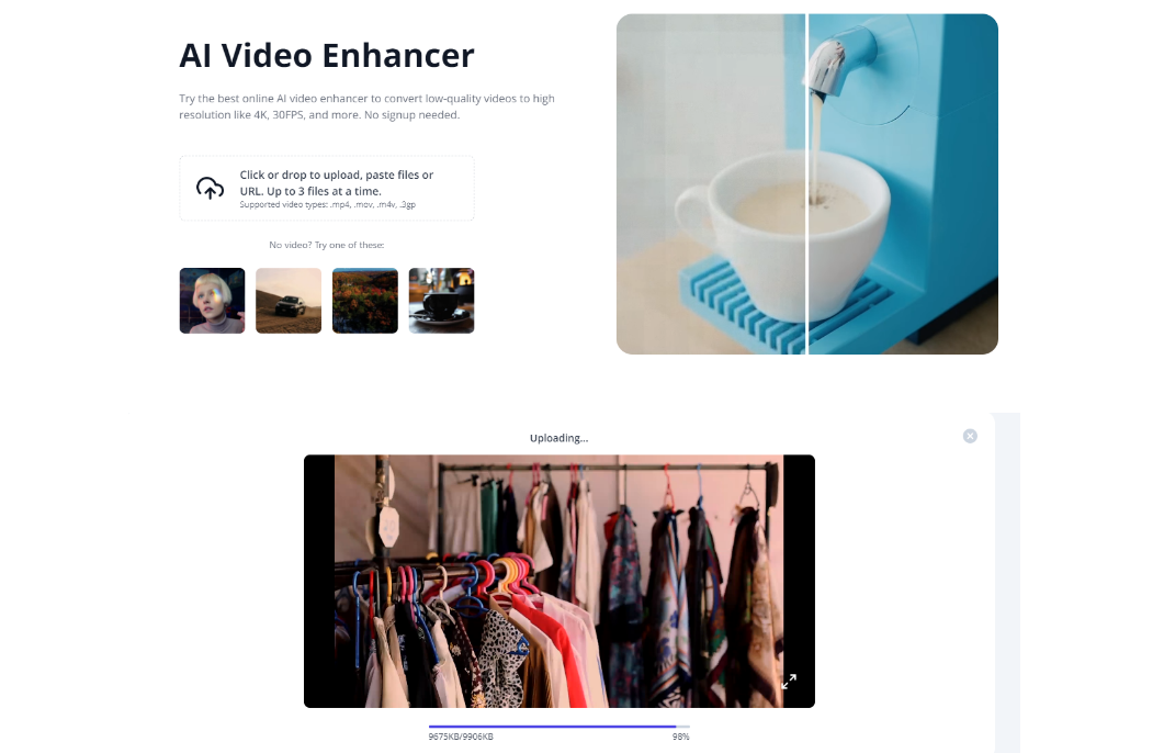 A screenshot of Vmake homepage