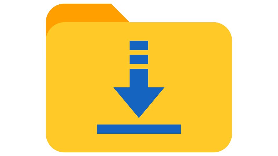 The yellow downloads folder button from a Windows operating system.