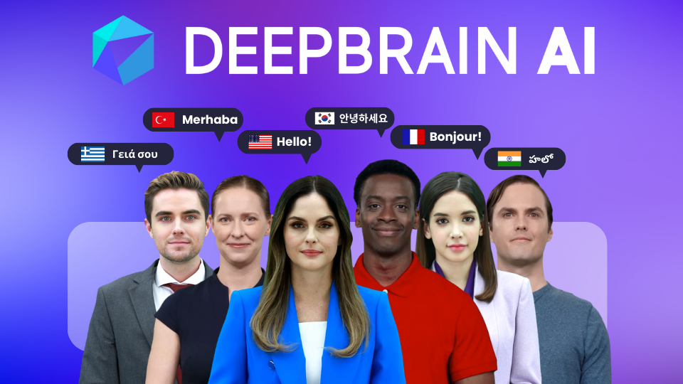 Diverse AI Avatars by DeepBrain AI speaking different languages.