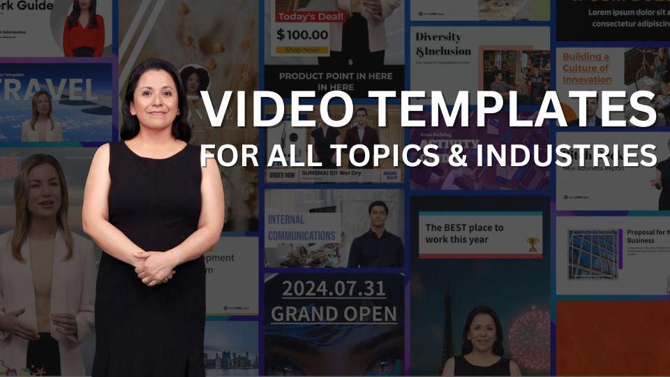 AI Studios' templates featuring DeepBrain AI's AI Avatar Maria.