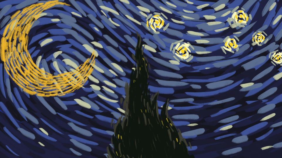 A rendition of Van Gogh's 'Starry Night.'