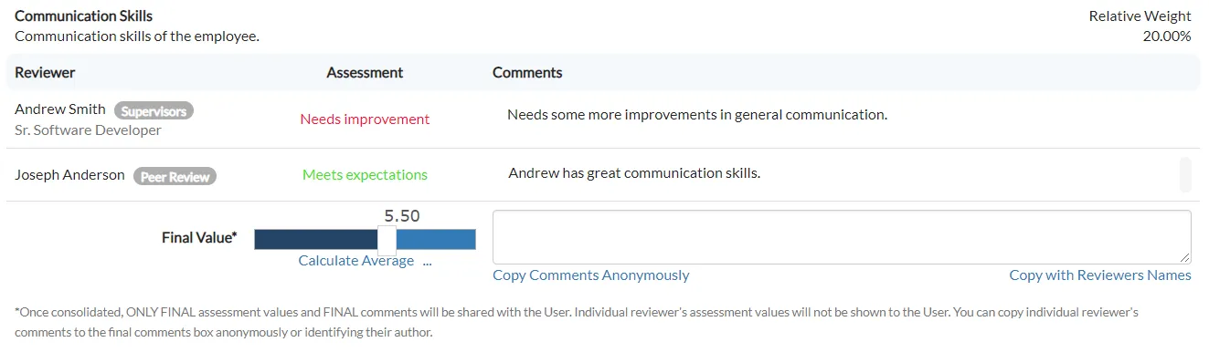 Consolidate Assessment