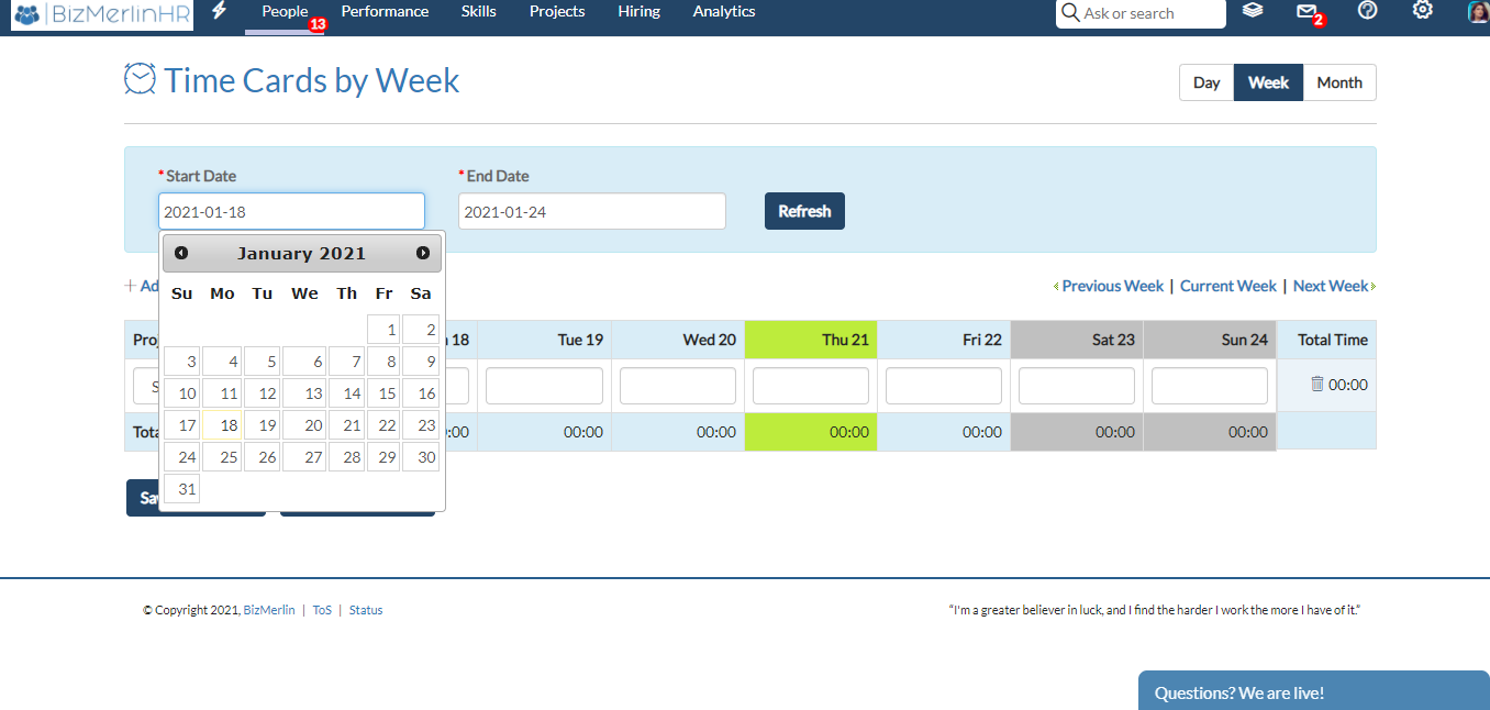 Multiple Timecards