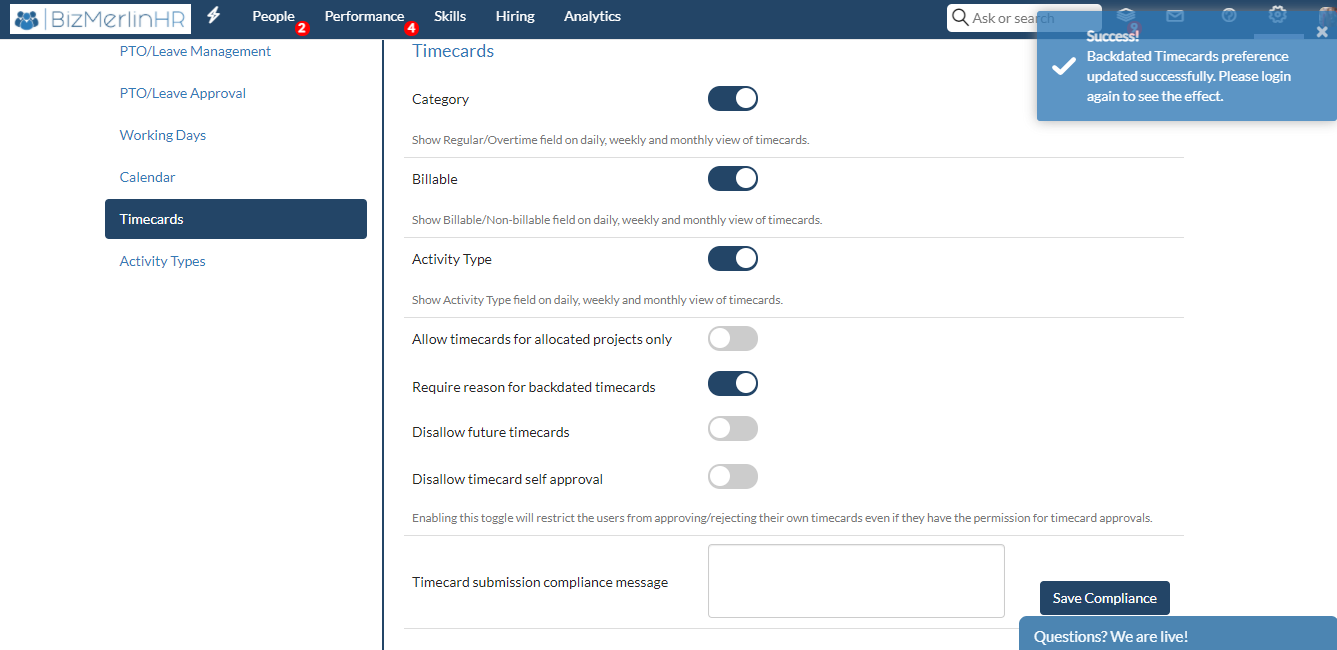 Multiple Timecards