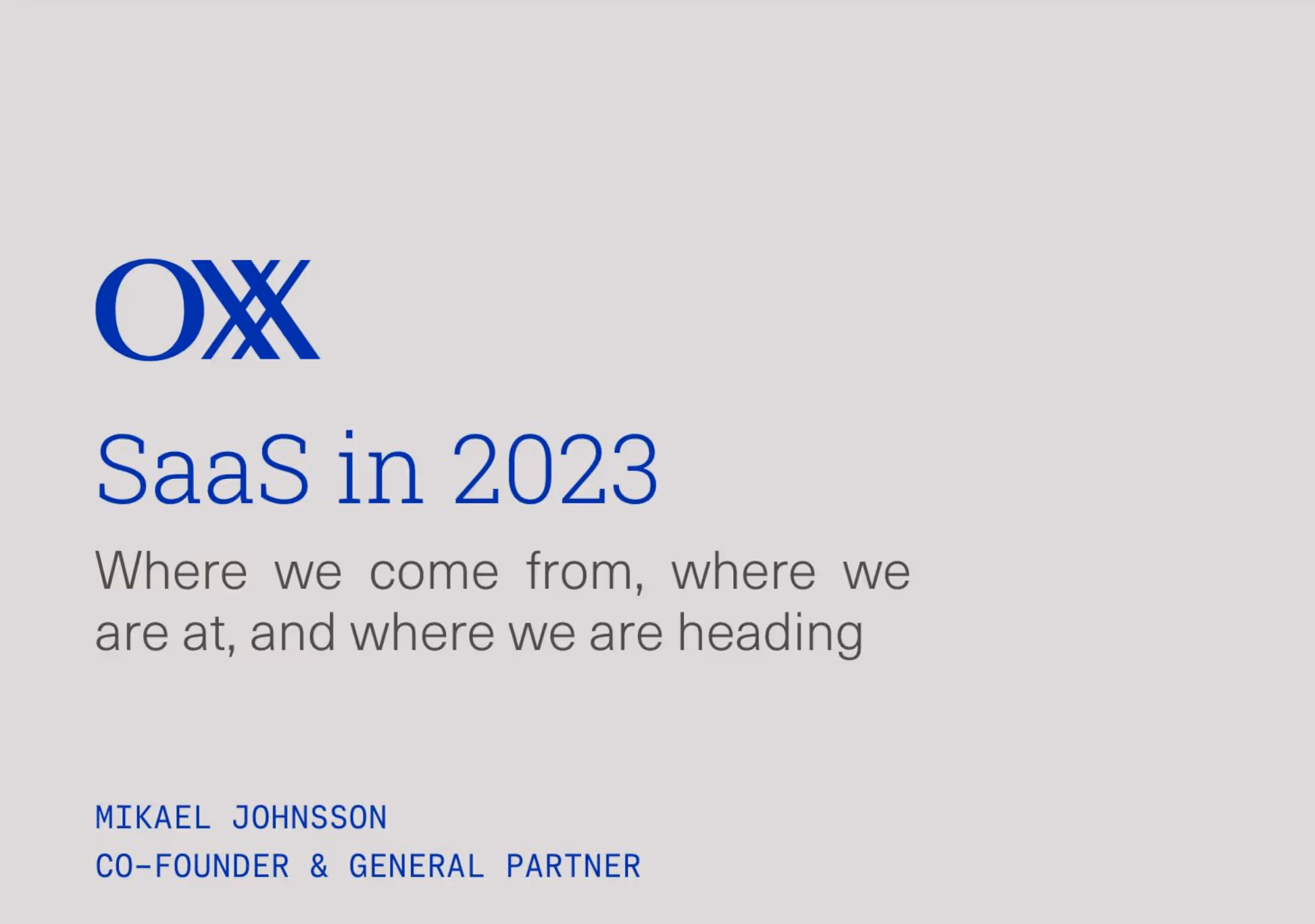 State of B2B SaaS in 2023 Report by Oxx VC 
