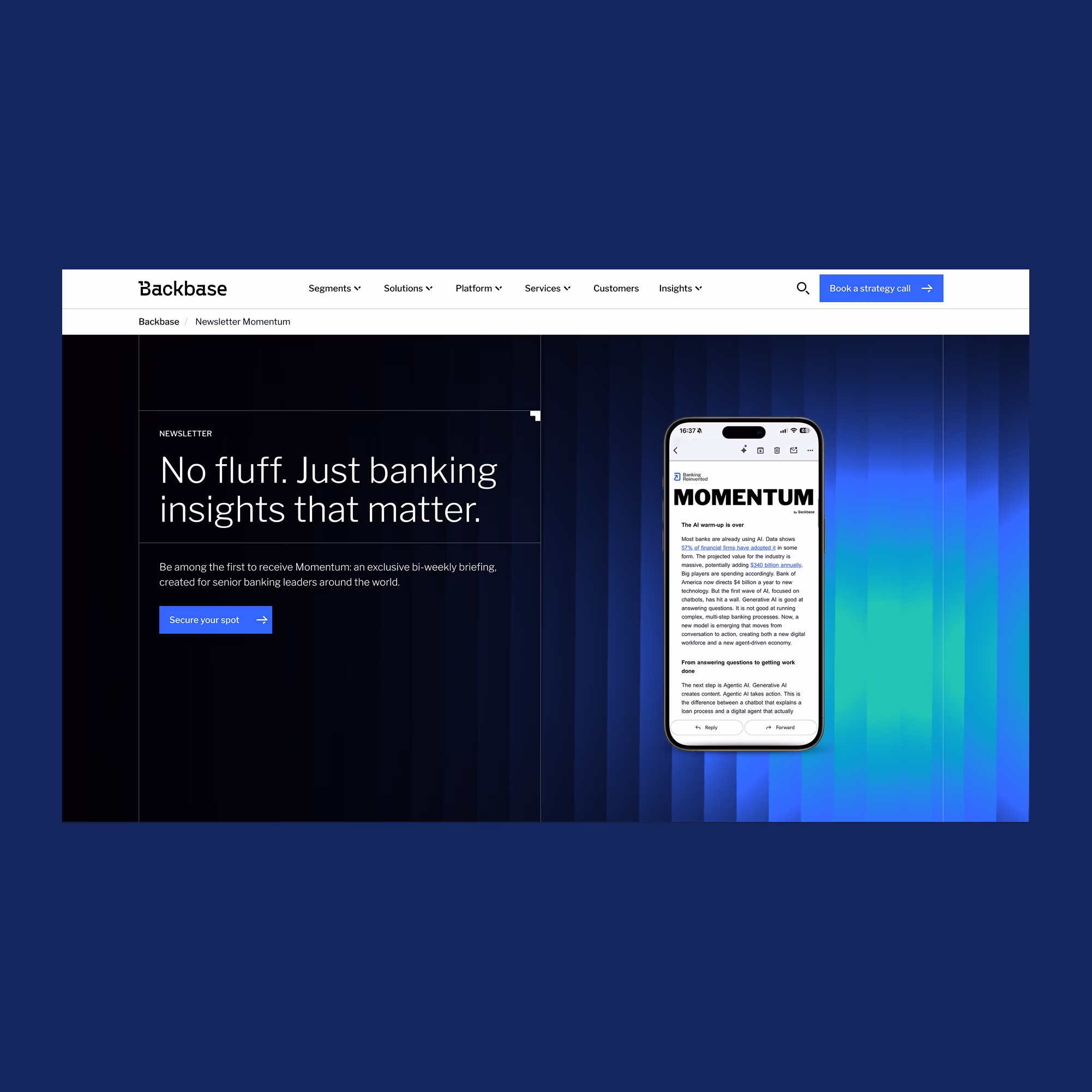 Backbase front-end website