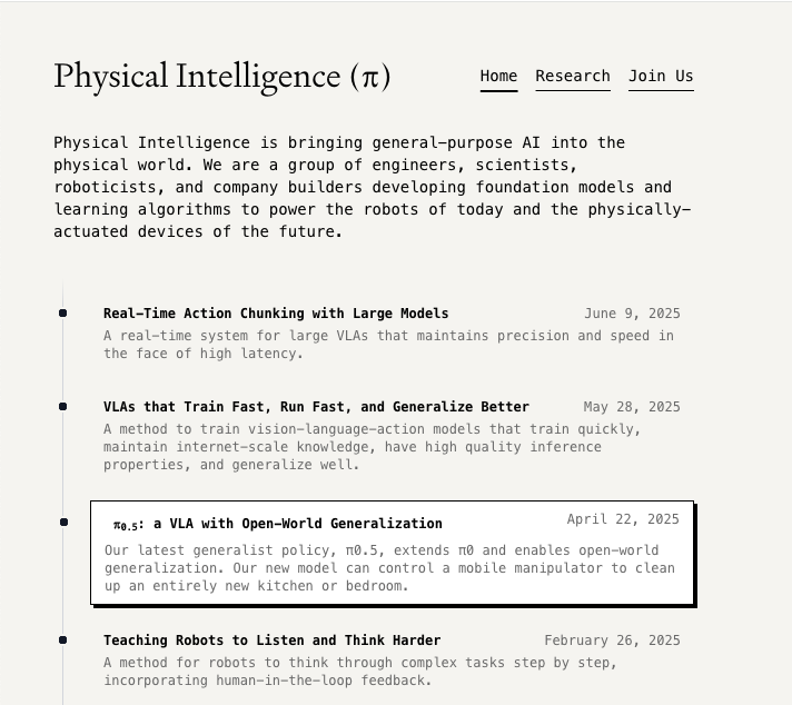 Physical Intelligence