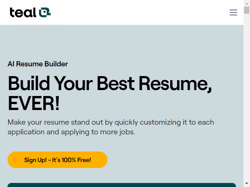 Teal Resume Builder