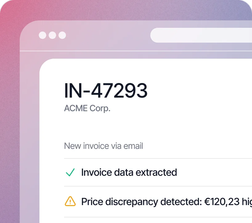 Invoice line items reconciled automatically with discrepancies flagged
