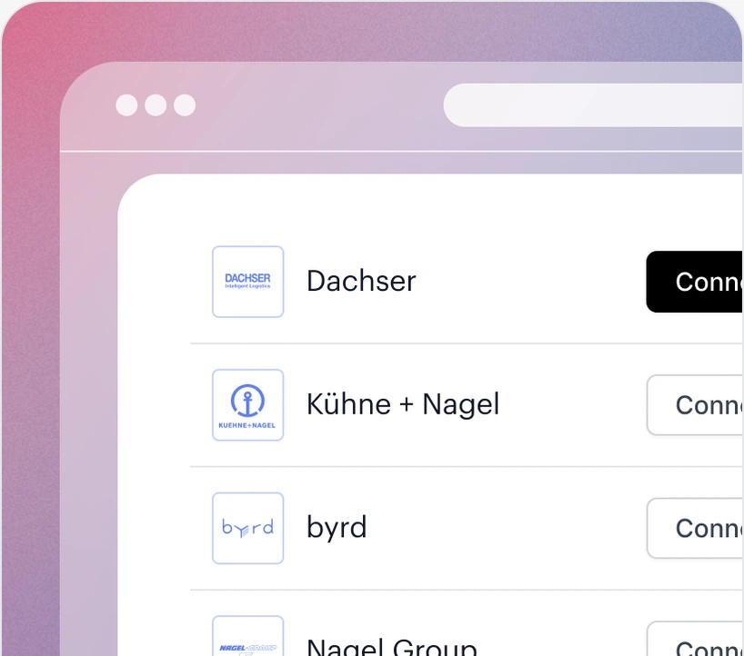 Logistics providers Dachser, Kuehne + Nagel and byrd ready to connect in one click