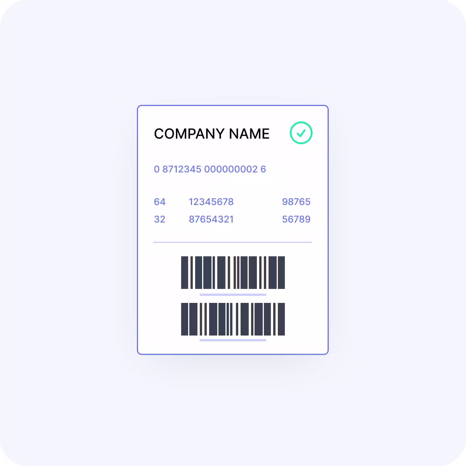 A finished GS1 shipping label with SSCC barcode, ready to print