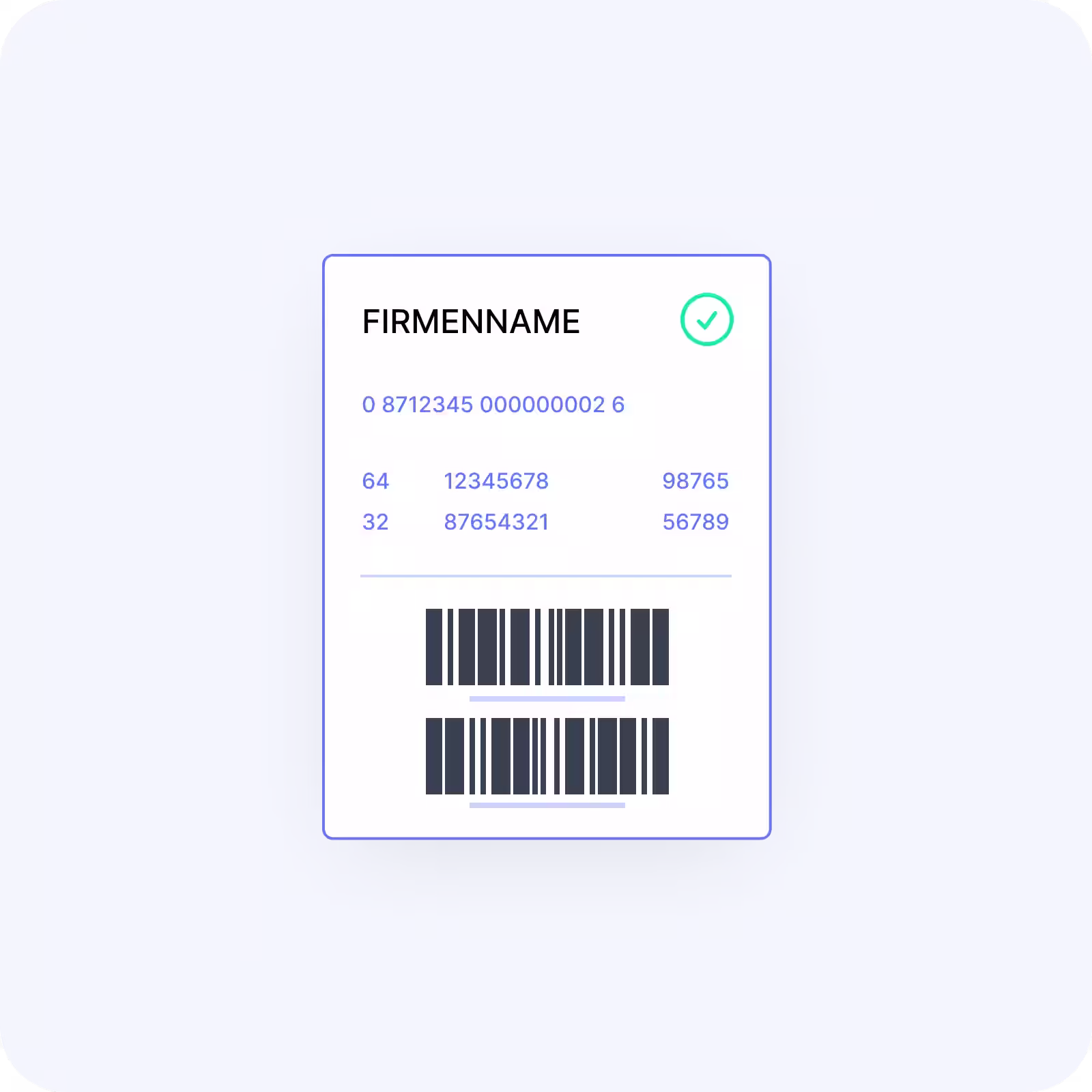 Fertiges GS1-Versandlabel mit SSCC-Barcode, druckfertig
